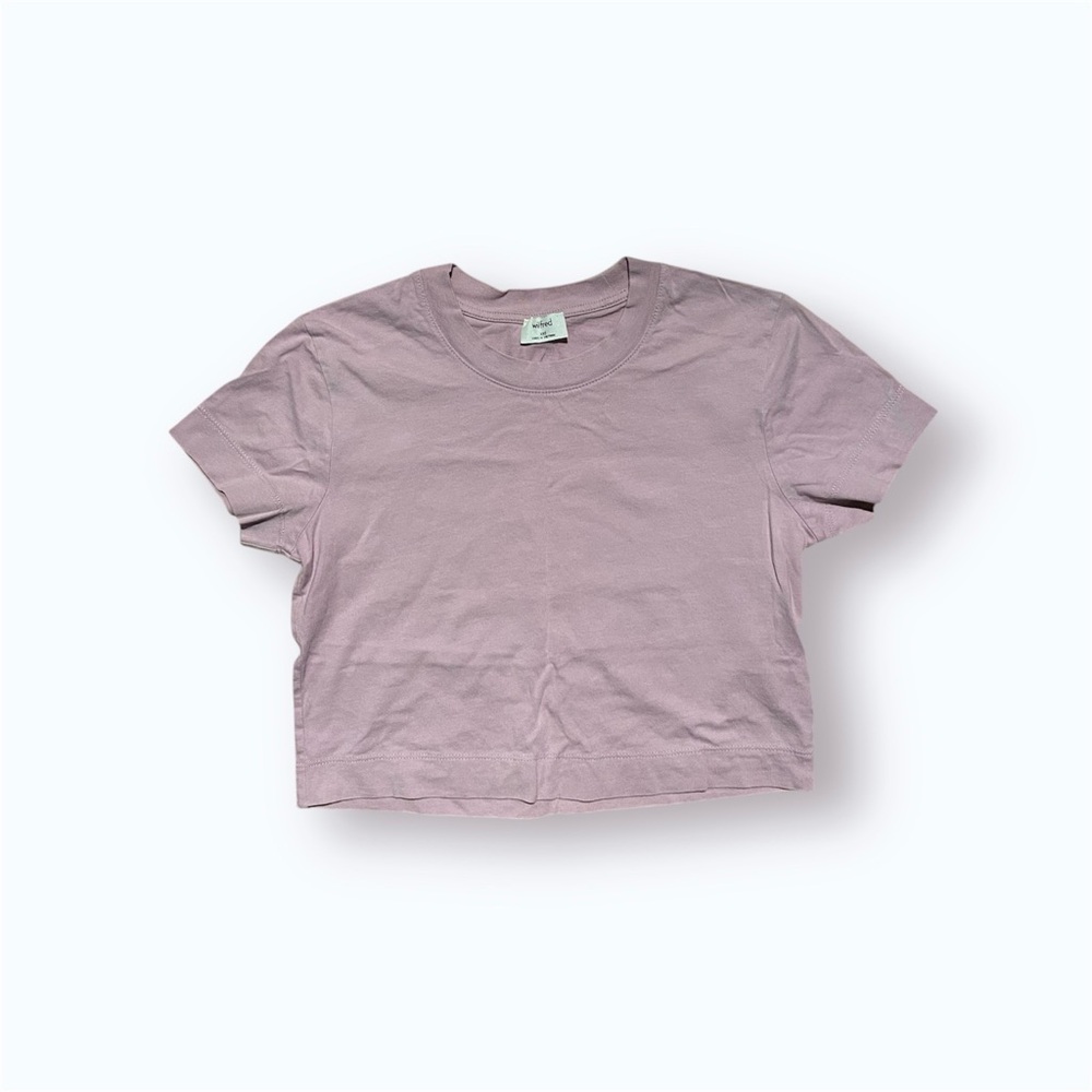 Aritzia Wilfred Free Cropped Lilac Tee